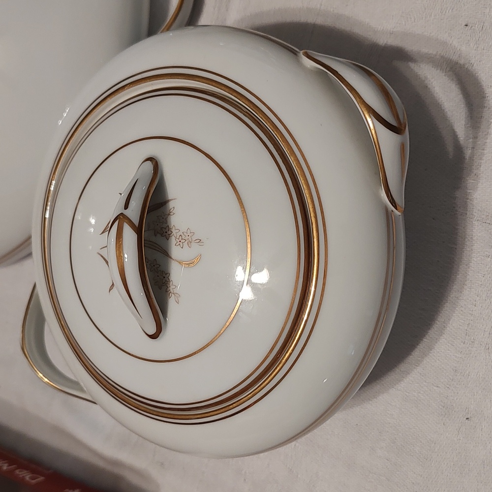 Vintage Noritake fine china includes a serving bowl with cream and sugar